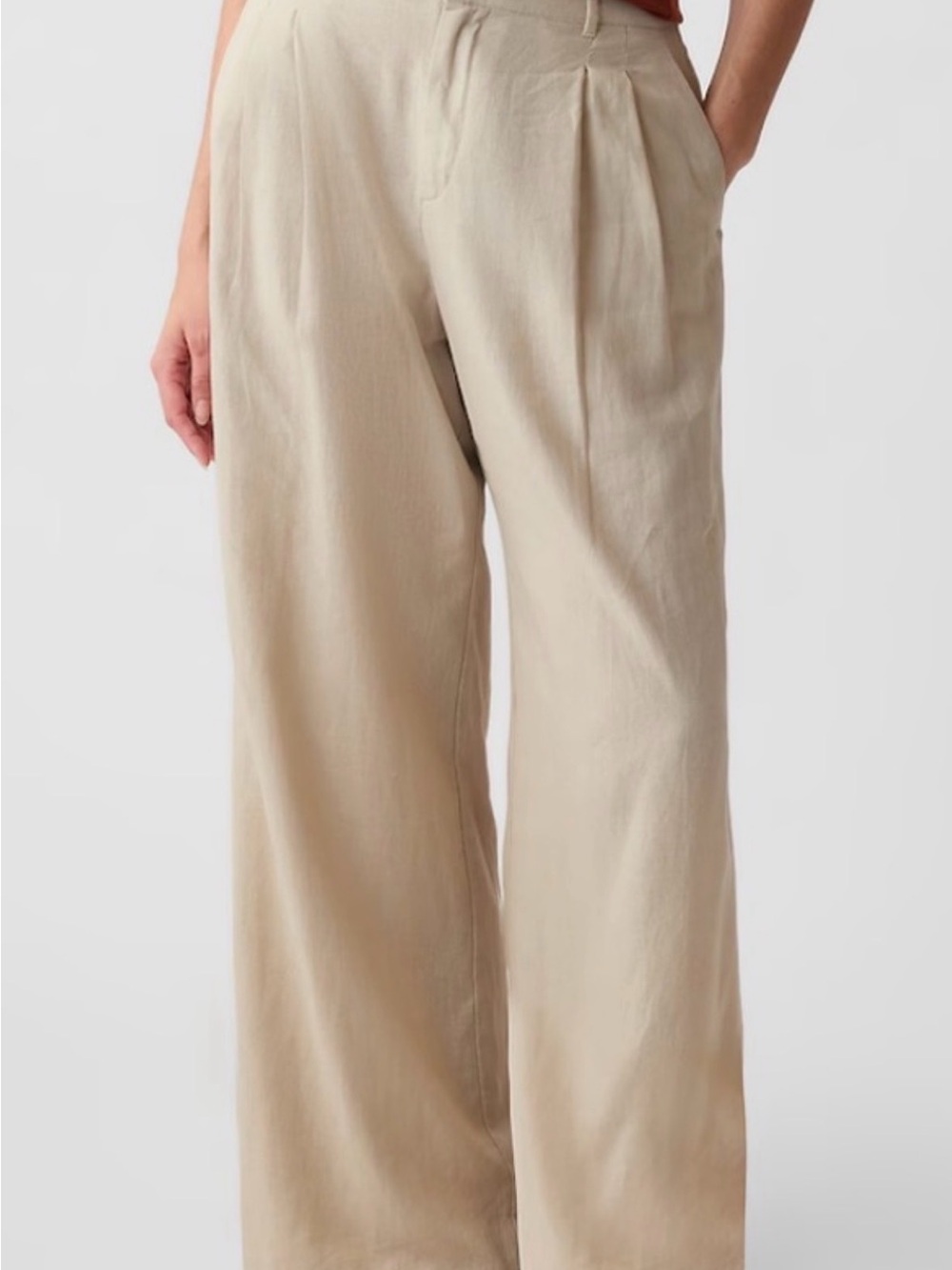 GAP Wide-Leg High-Rise Linen Blend Pants